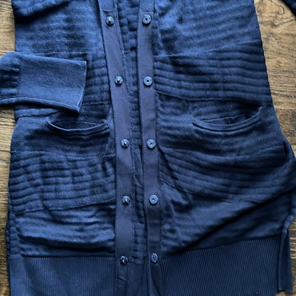 CABI Classic Snap Cardigan Duster Navy Blue style #5135 EUC - Picture 7 of 7